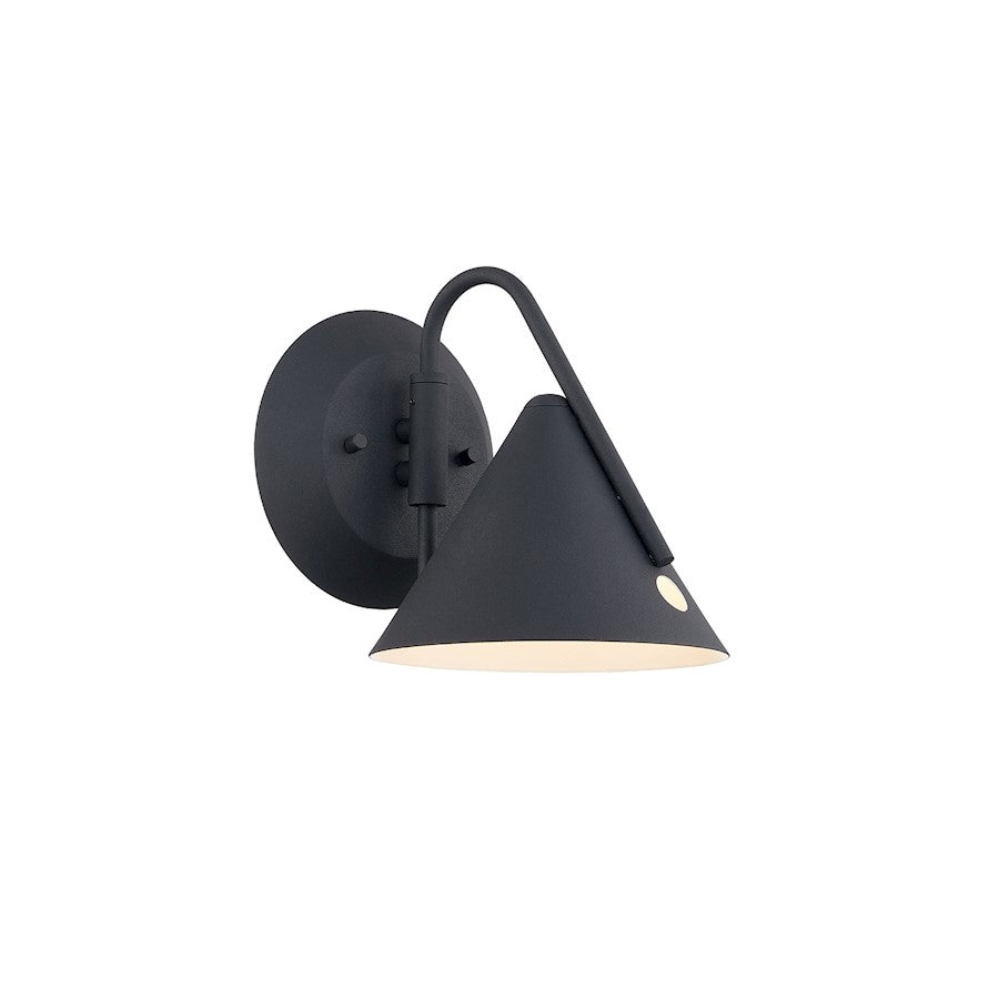 Justice Design Zag LED Cone Wall Sconce, Textured Black/Metal - NSH-4241-MBTX