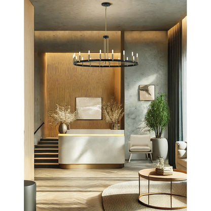 18 Light Chandelier, Black