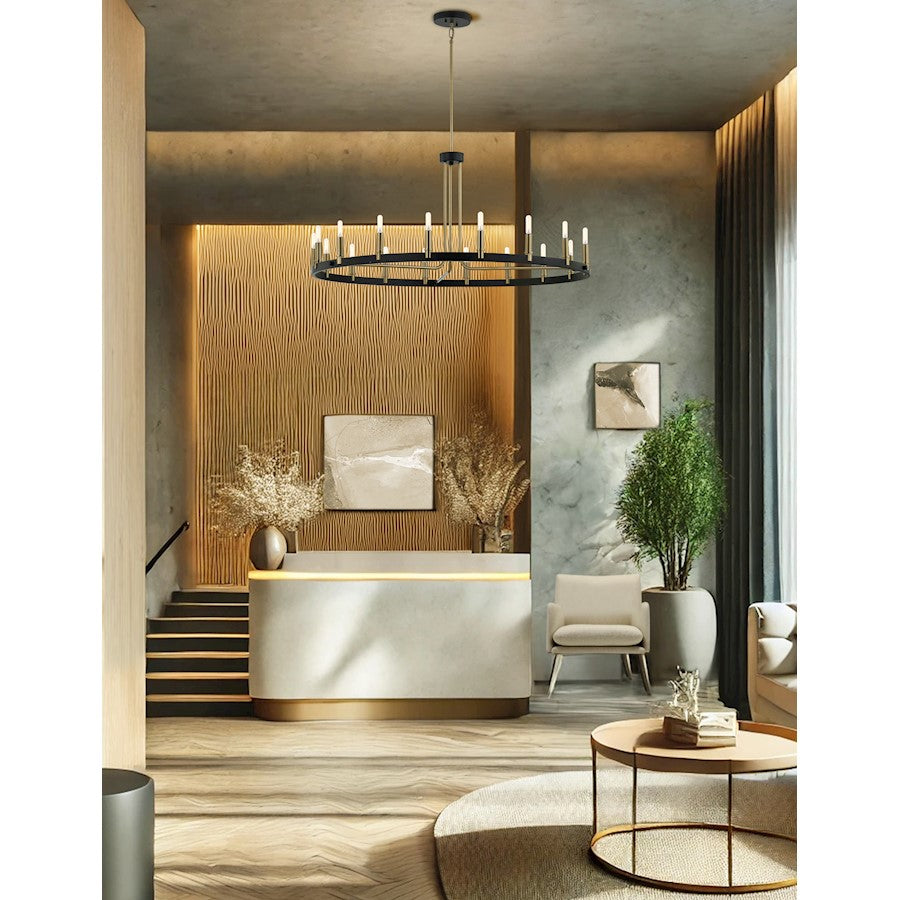 18 Light Chandelier, Black