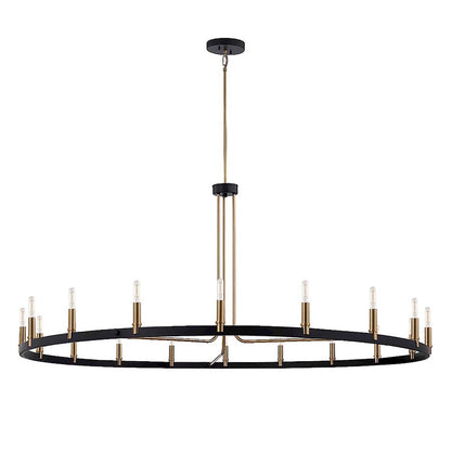 18 Light Chandelier, Black