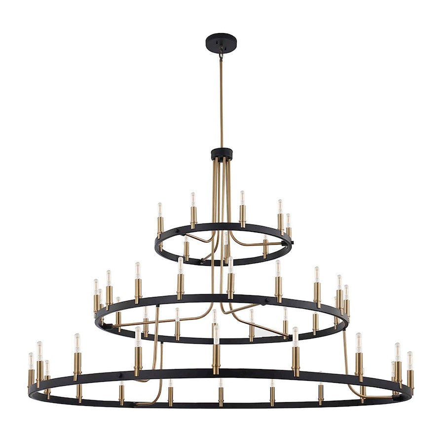 60" 3 Tier, 45 Light Chandelier, Black