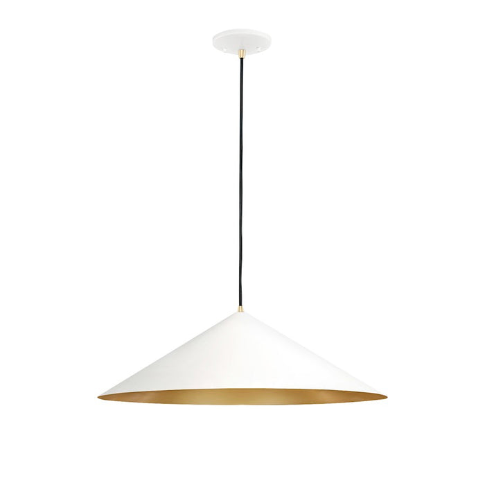 Justice Conos 3Lt Cone Pendant, White/Champagne Gold Interior