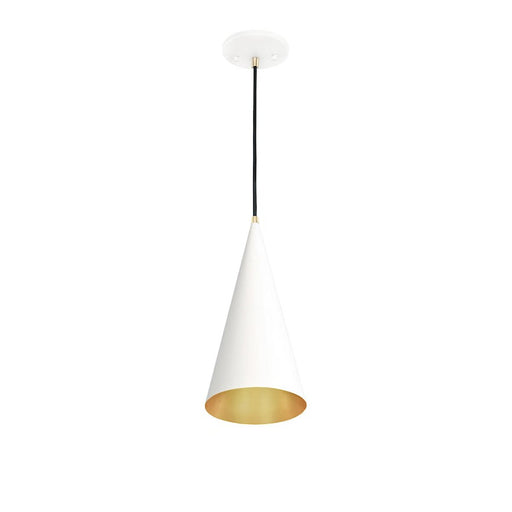 Justice Conos 1Lt 7" Cone Pendant, White/Champagne Gold Interior - NSH-8947-MTGD