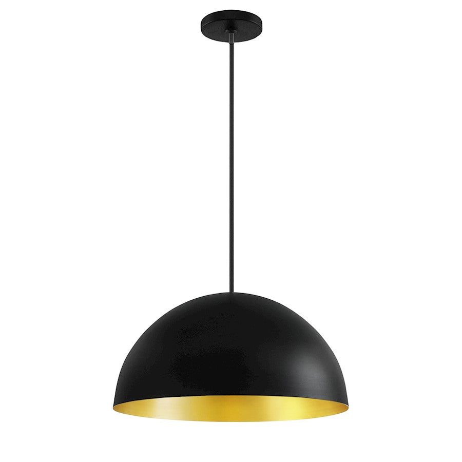 Justice Elias 3Lt Dome Pendant, Black/Champagne Gold interior - NSH-9841-CBGD