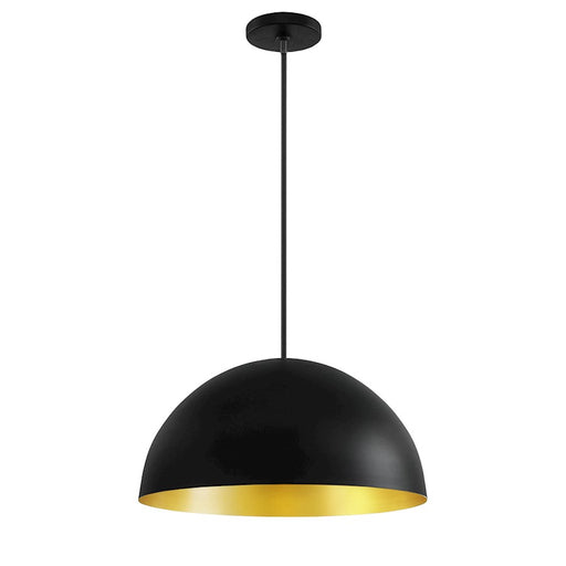 Justice Elias 3Lt Dome Pendant, Black/Champagne Gold interior - NSH-9841-CBGD