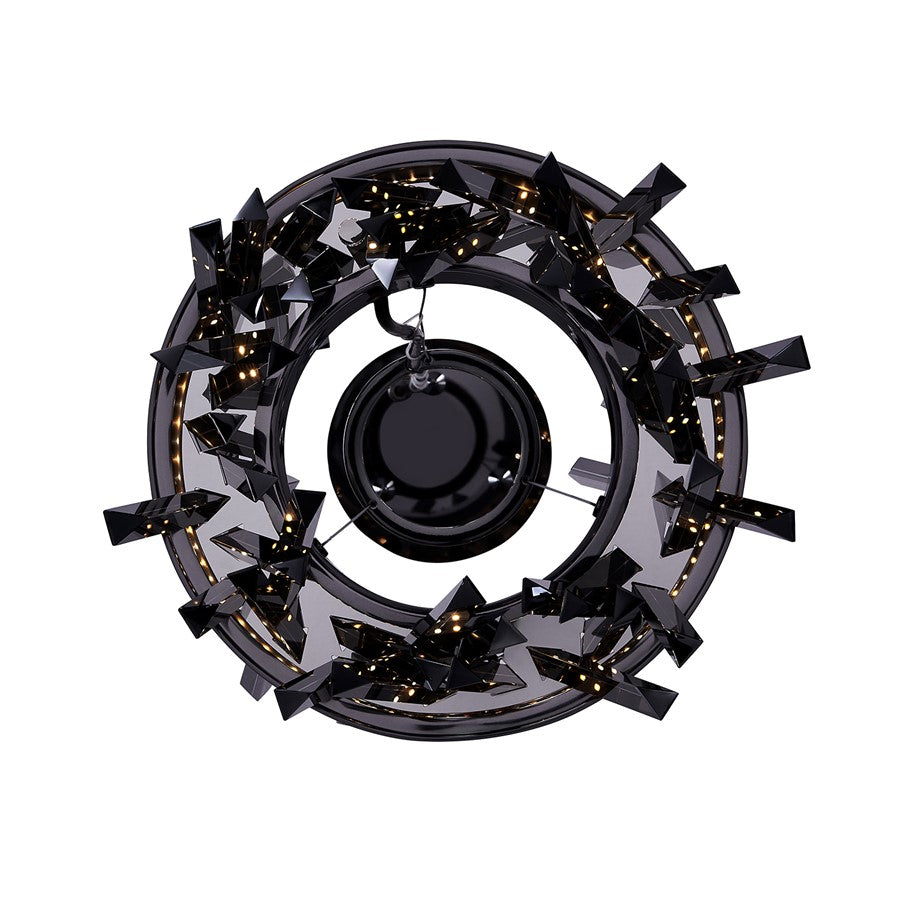 Kalco Glacier 1 Light 10" Pendant, Smoked Firenze/Black Nickel