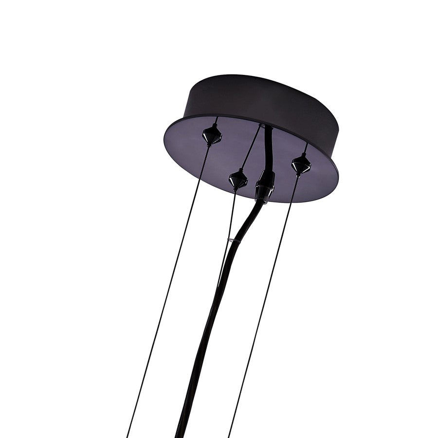Kalco Glacier 1 Light 10" Pendant, Smoked Firenze/Black Nickel
