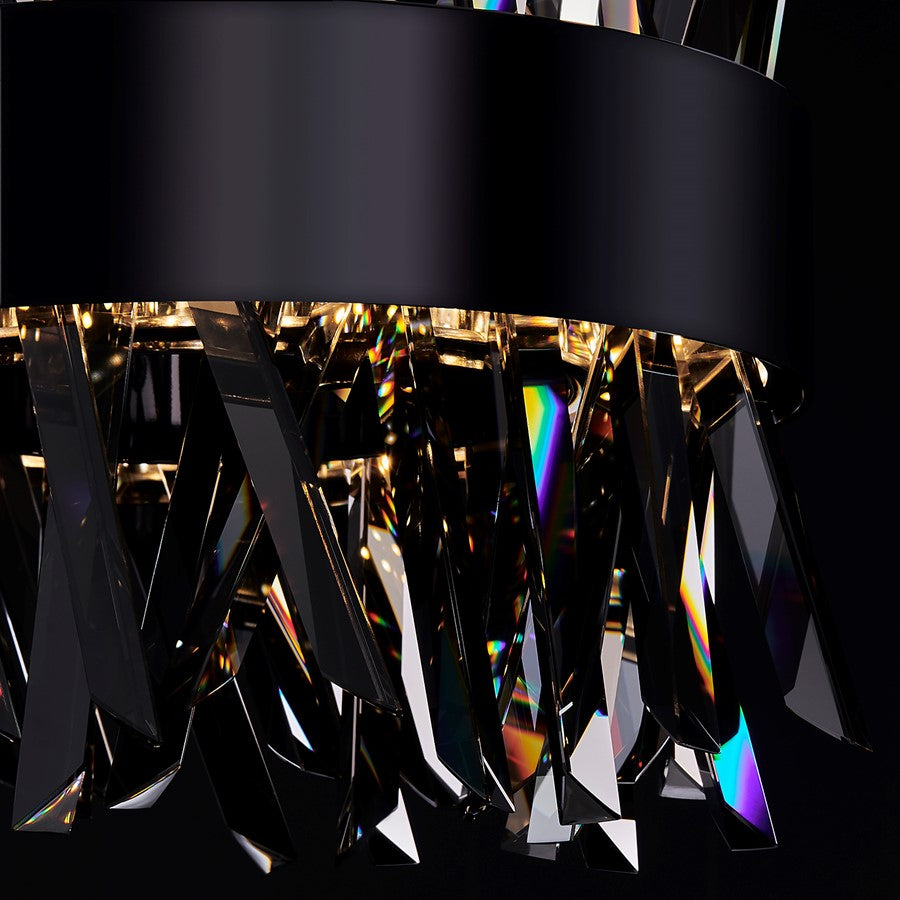 Kalco Glacier 1 Light 10" Pendant, Smoked Firenze/Black Nickel