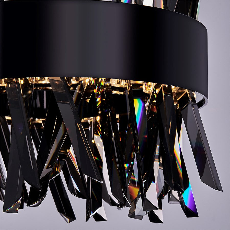 Kalco Glacier 1 Light 10" Pendant, Smoked Firenze/Black Nickel