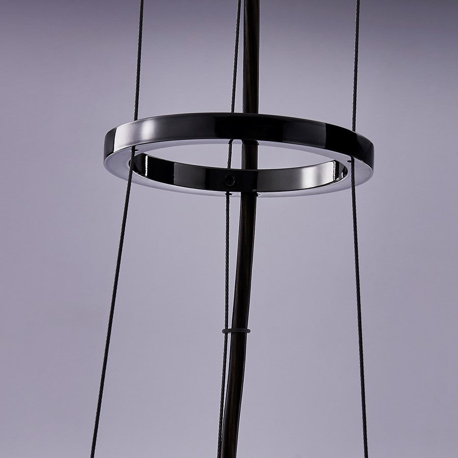 Kalco Glacier 1 Light 10" Pendant, Smoked Firenze/Black Nickel