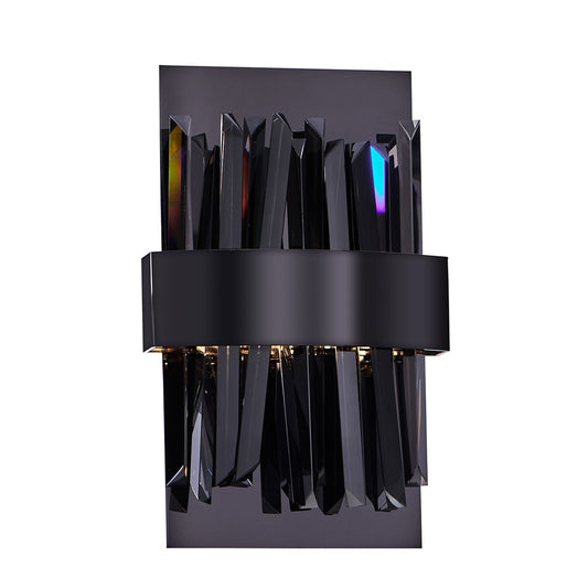 Kalco Glacier 1 Light Wall Sconce, Smoked Firenze/Black Nickel - 030220-184