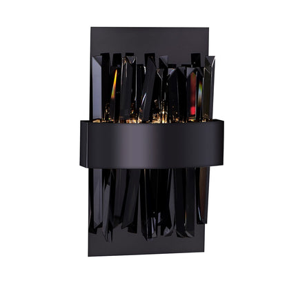 Kalco Glacier 1 Light Wall Sconce, Smoked Firenze/Black Nickel