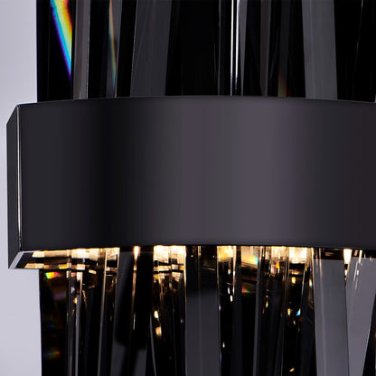 Kalco Glacier 1 Light Wall Sconce, Smoked Firenze/Black Nickel