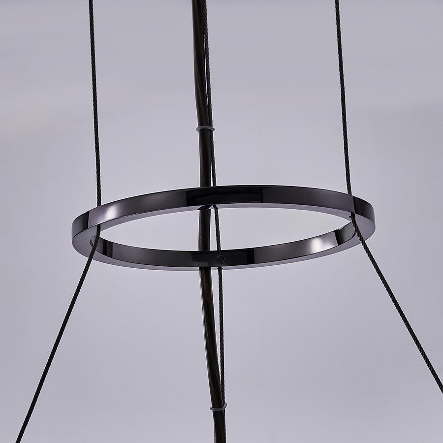 Kalco Glacier 1 Light 20" Pendant, Smoked Firenze/Black Nickel