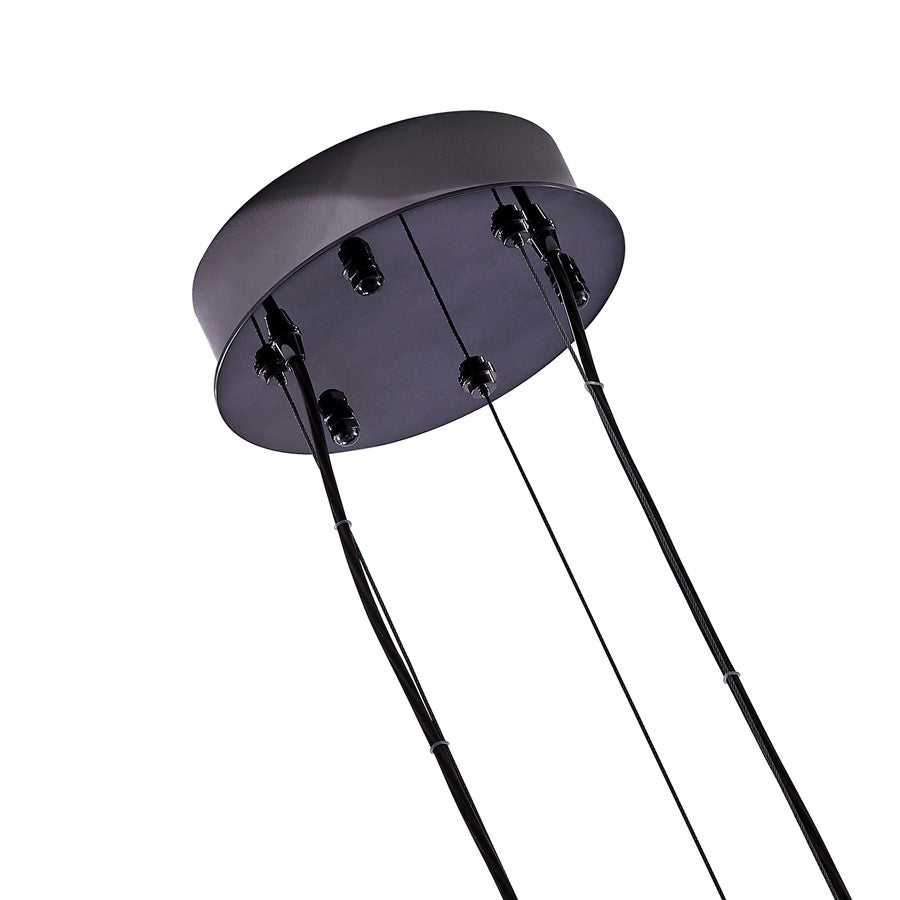 Kalco Glacier 1 Light 32" Pendant, Smoked Firenze/Black Nickel