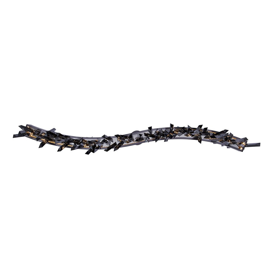 Kalco Glacier 1Lt 60" Linear Pendant, Smoked Firenze/Black Nickel