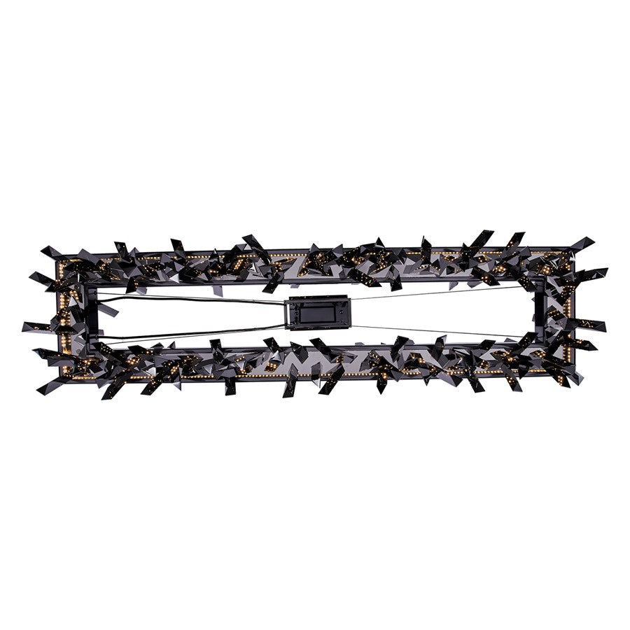 Kalco Glacier 1Lt 48" Linear Pendant, Smoked Firenze/Black Nickel