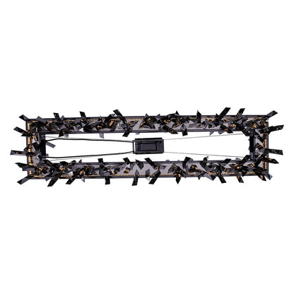 Kalco Glacier 1Lt 48" Linear Pendant, Smoked Firenze/Black Nickel