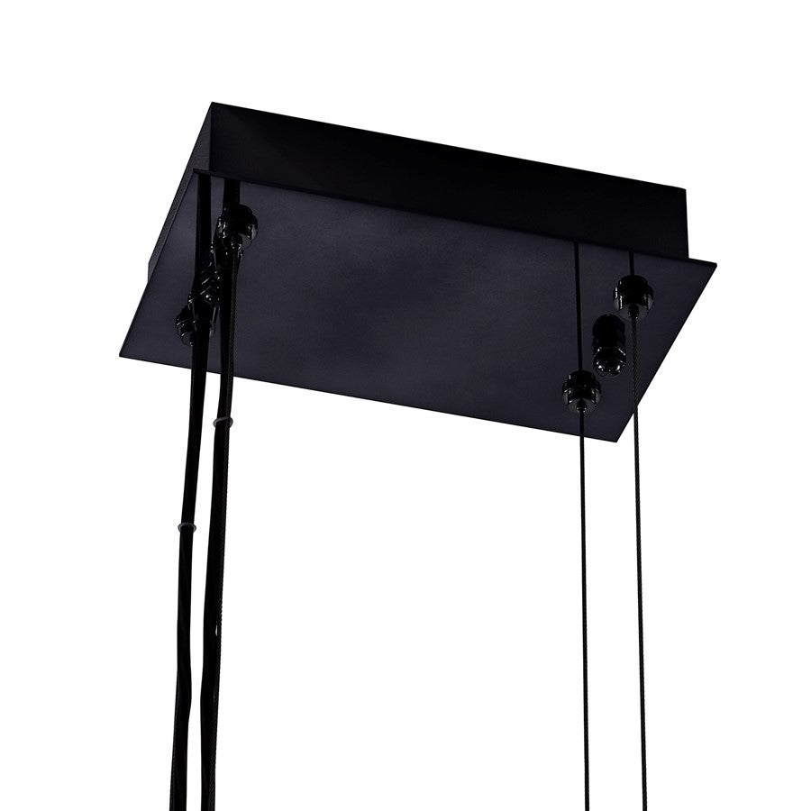 Kalco Glacier 1Lt 48" Linear Pendant, Smoked Firenze/Black Nickel