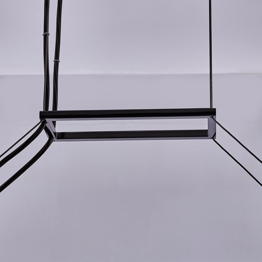 Kalco Glacier 1Lt 48" Linear Pendant, Smoked Firenze/Black Nickel