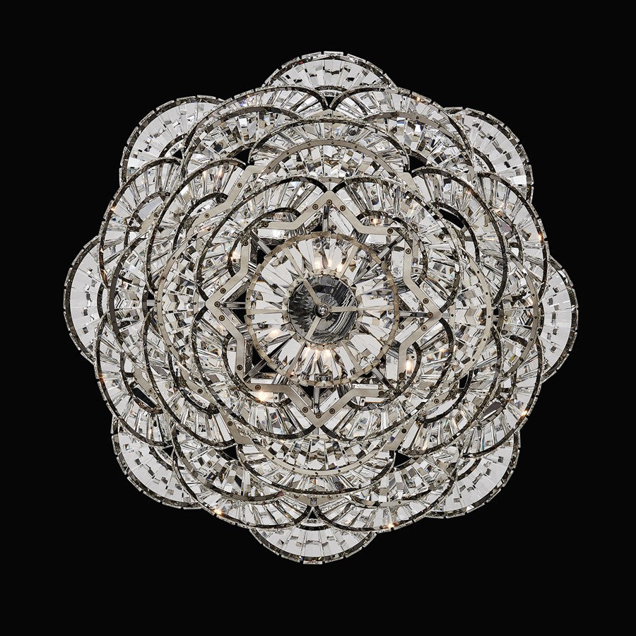 Kalco Luminoso 14Lt Chand, Chrome/Trapezoidal Crystal