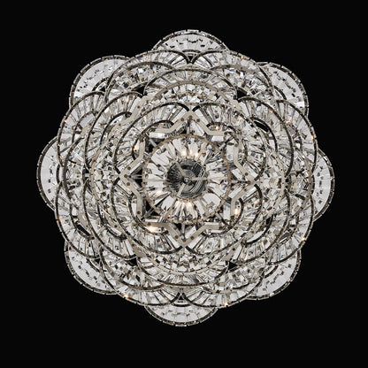 Kalco Luminoso 14Lt Chand, Chrome/Trapezoidal Crystal