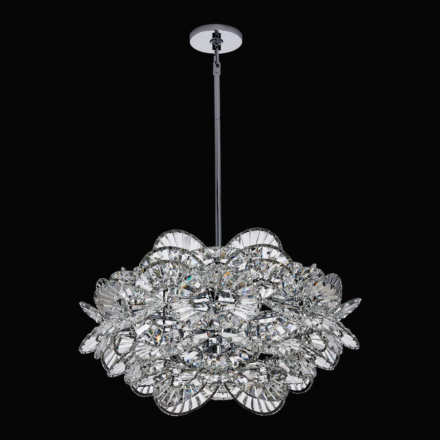 Kalco Luminoso 14Lt Chand, Chrome/Trapezoidal Crystal