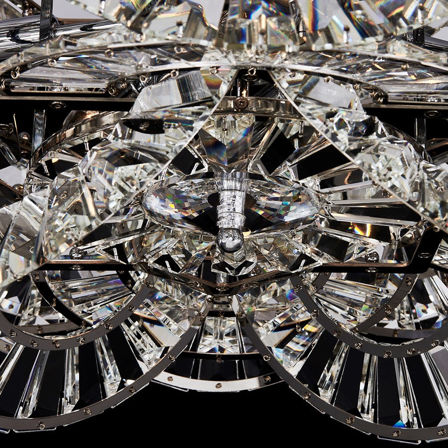 Kalco Luminoso 14Lt Chand, Chrome/Trapezoidal Crystal