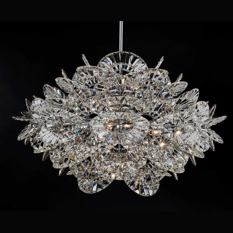 Kalco Luminoso 18Lt Chand, Chrome/Trapezoidal Crystal