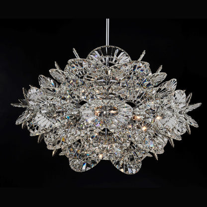 Kalco Luminoso 18Lt Chand, Chrome/Trapezoidal Crystal