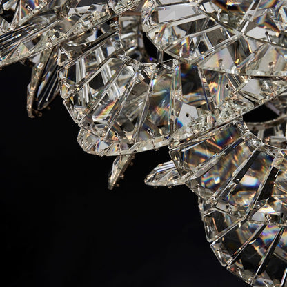 Kalco Luminoso 18Lt Chand, Chrome/Trapezoidal Crystal