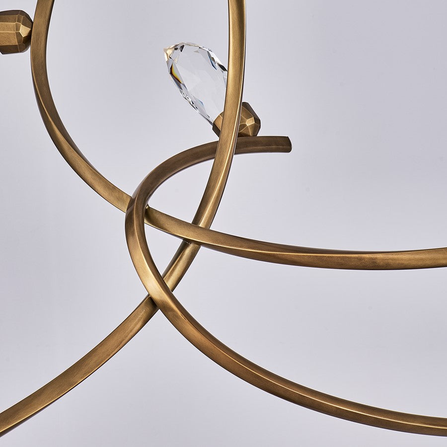 Kalco Bilancia 6 Light Chandelier, Firenze Clear/True Brass