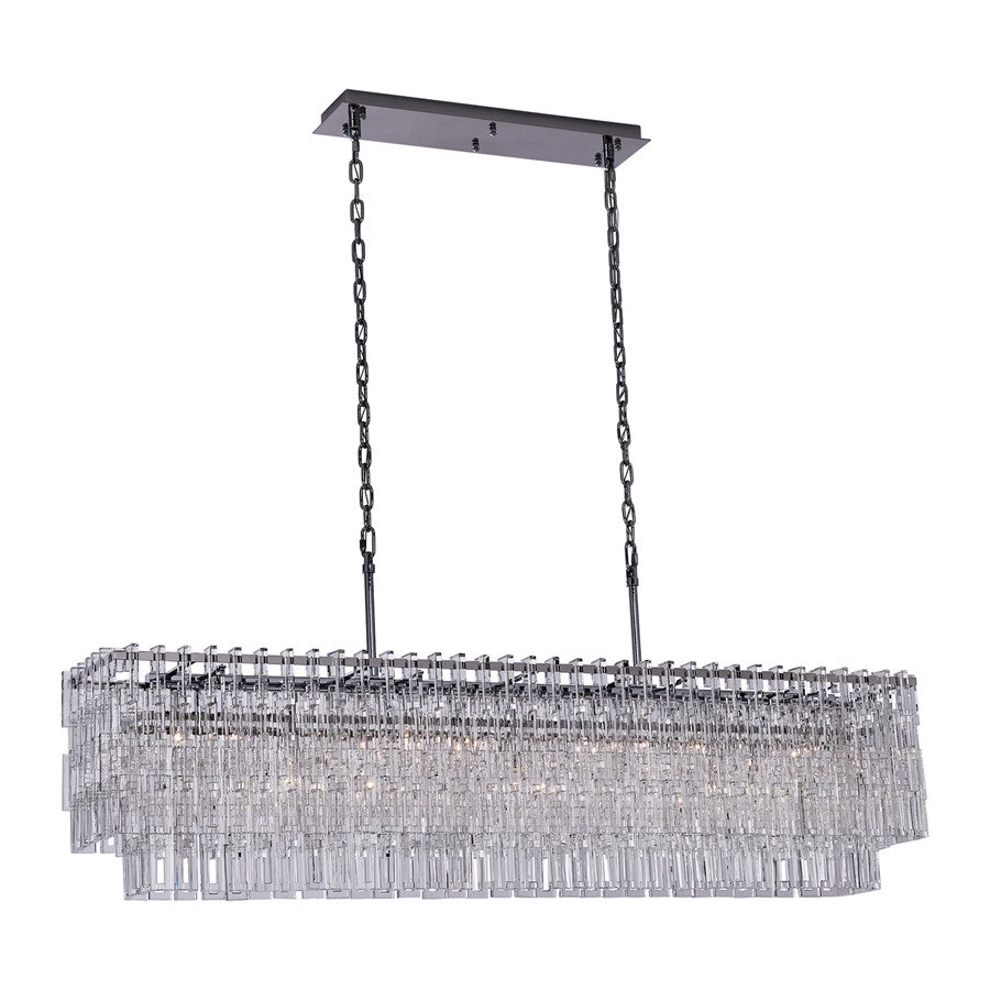 Kalco Catene 7 Light Linear Pendant, Firenze Clear/Chrome