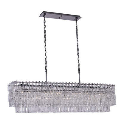 Kalco Catene 7 Light Linear Pendant, Firenze Clear/Chrome