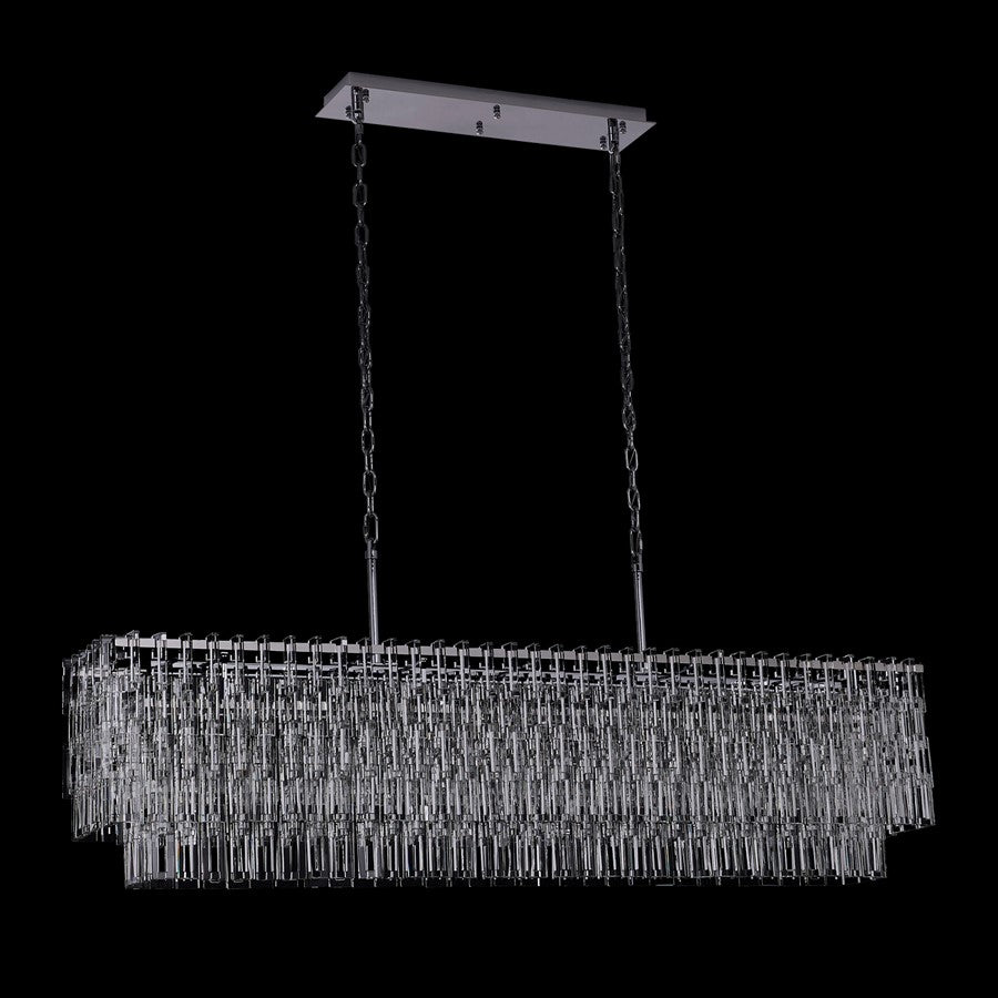Kalco Catene 7 Light Linear Pendant, Firenze Clear/Chrome