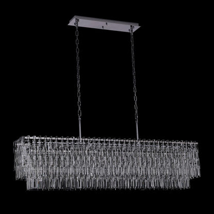 Kalco Catene 7 Light Linear Pendant, Firenze Clear/Chrome