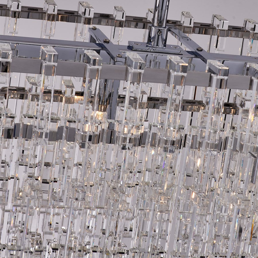 Kalco Catene 7 Light Linear Pendant, Firenze Clear/Chrome