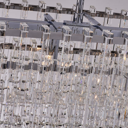 Kalco Catene 7 Light Linear Pendant, Firenze Clear/Chrome