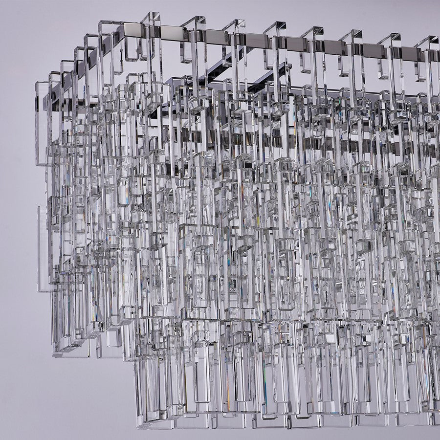 Kalco Catene 7 Light Linear Pendant, Firenze Clear/Chrome