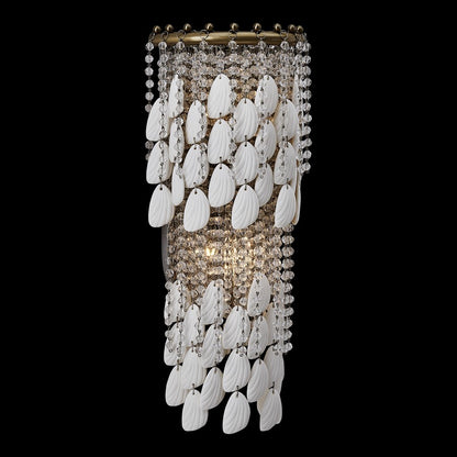Kalco Farfalle 2Lt Wall Sconce, Clear/Brushed Champagne Gold
