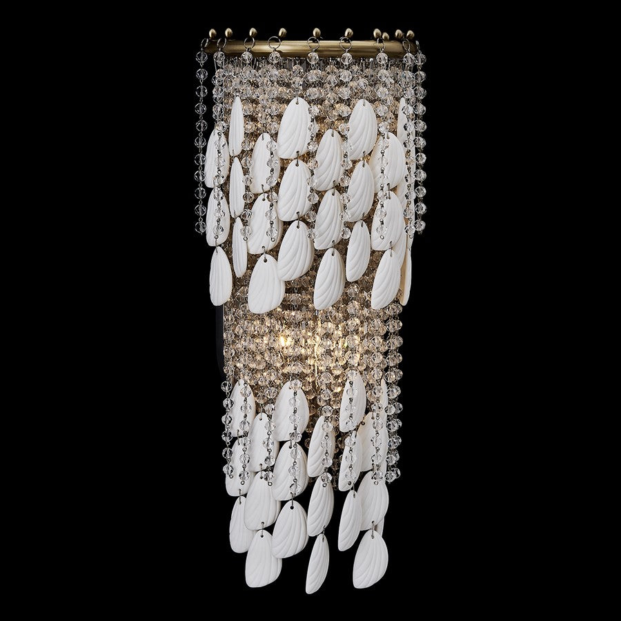Kalco Farfalle 2Lt Wall Sconce, Clear/Brushed Champagne Gold