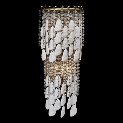 Kalco Farfalle 2Lt Wall Sconce, Clear/Brushed Champagne Gold