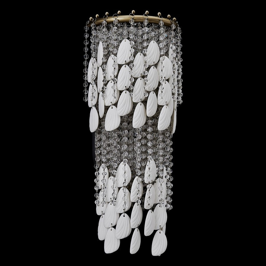 Kalco Farfalle 2Lt Wall Sconce, Clear/Brushed Champagne Gold