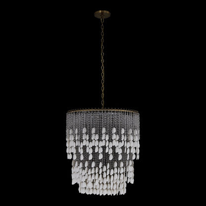 Kalco Farfalle 18Lt Chandelier, Clear/Brushed Champagne Gold