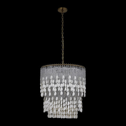 Kalco Farfalle 18Lt Chandelier, Clear/Brushed Champagne Gold