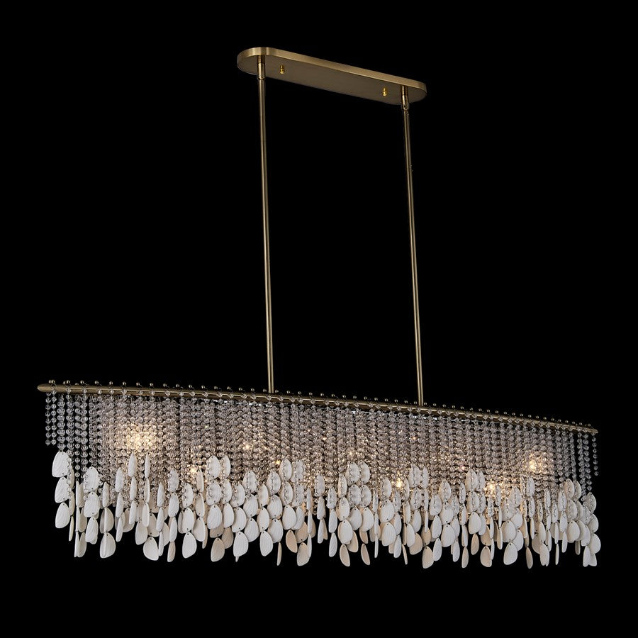 Kalco Farfalle 9Lt Lin Pend, Champagne Gold/Clear/Brushed