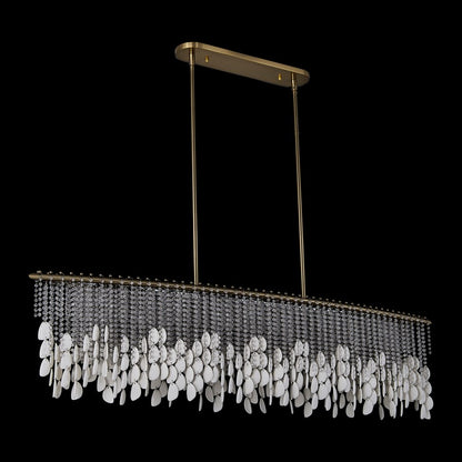 Kalco Farfalle 9Lt Lin Pend, Champagne Gold/Clear/Brushed