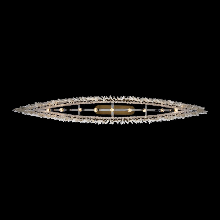 Kalco Farfalle 9Lt Lin Pend, Champagne Gold/Clear/Brushed