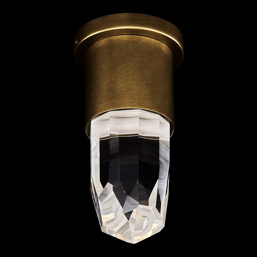 Kalco Lighting Ore 1 Light Wall Sconce, Clear/True Brass
