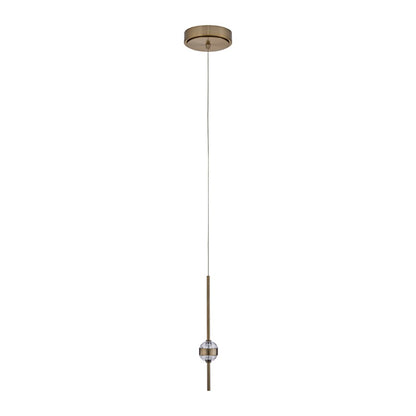 Kalco Goccia 2 Light Mini Pendant/Firenze Clear/Winter Brass